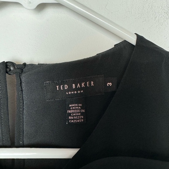 Ted Baker Pelayo Dress Black Chiffon Bow Sleeveless Mini Medium - Picture 3 of 7